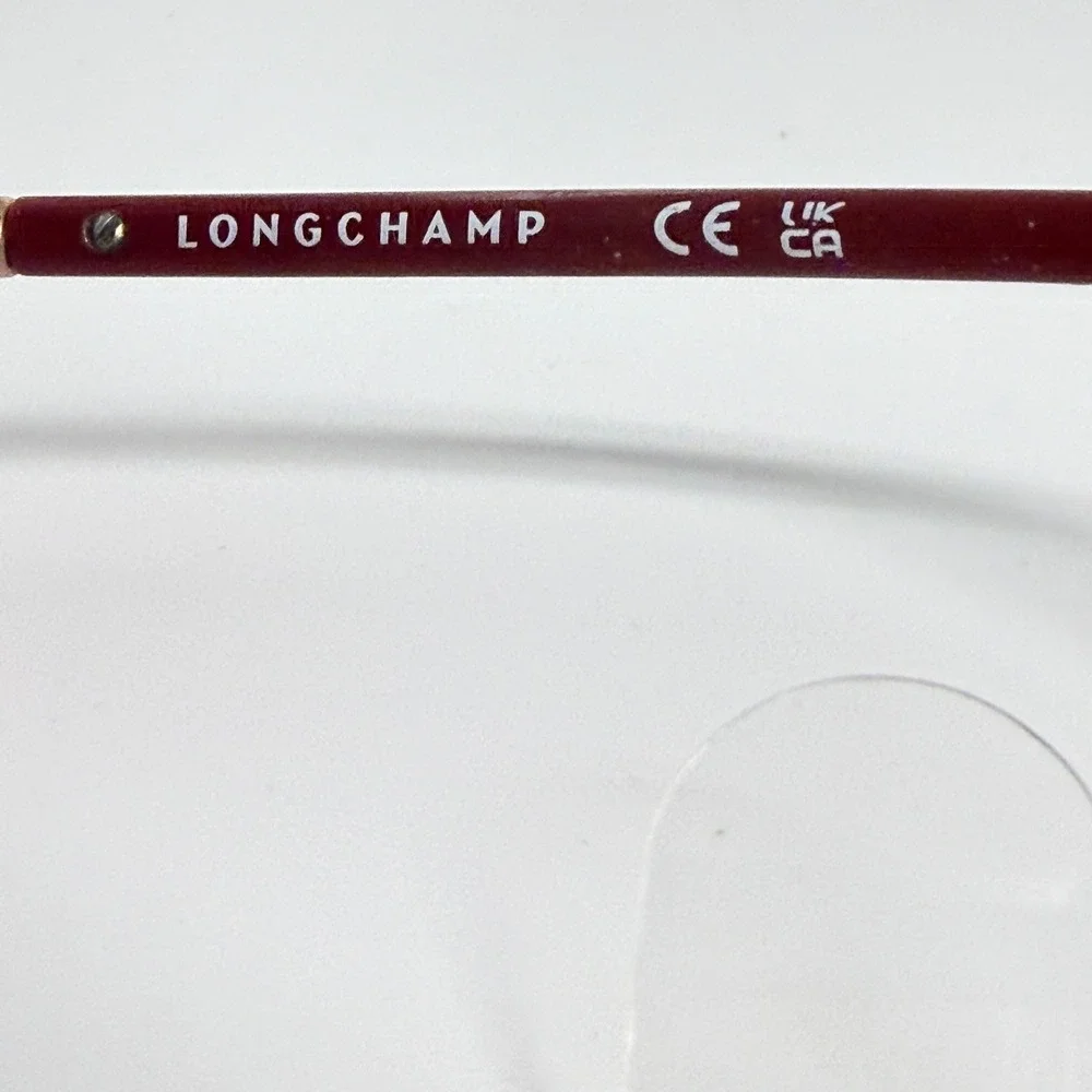 Longchamp LO2155 772 Gold Burgundy‎ Cat Eye Eyeglasses Frames 53-18-140 Womens